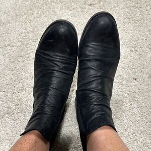 Miz Mooz Black Leather Ankle Boots